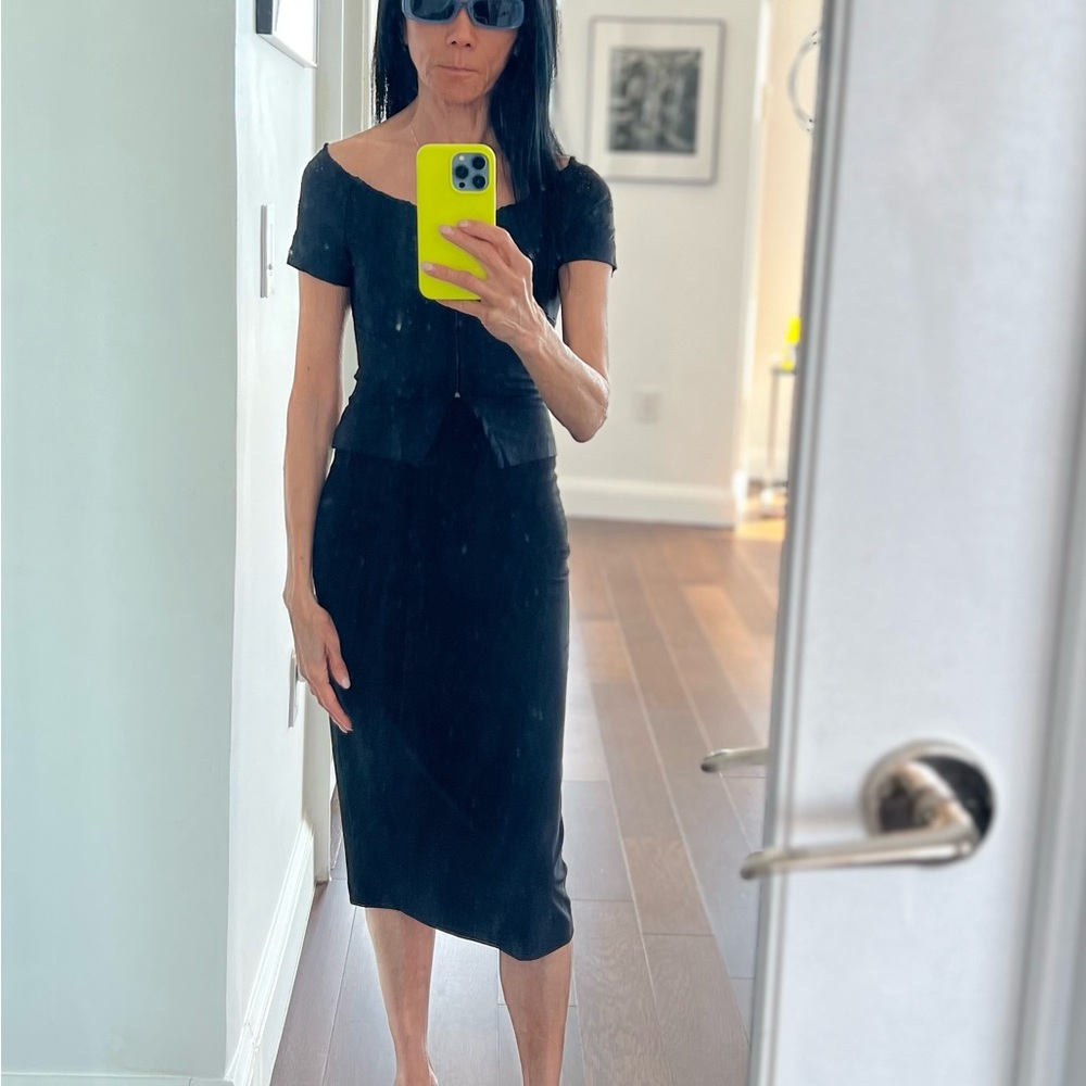 Matte jersey tube midi shirt